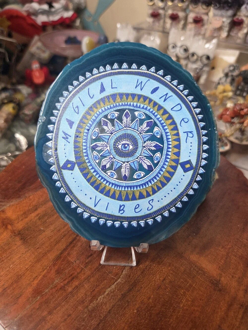 Agate Disc ( Evil Eye )  4in (Harmony)